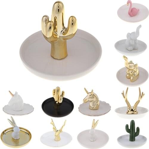 Ceramic Jewelry Organizer Tray Bracelet Necklace Ring Holder Dish Plate