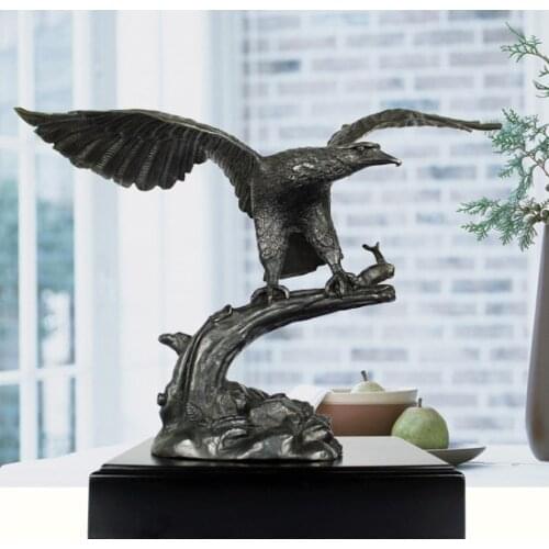 Successful -large -TOP collection Home office Decor Bronze Eagles statue Decoration- best Business birthday gifts