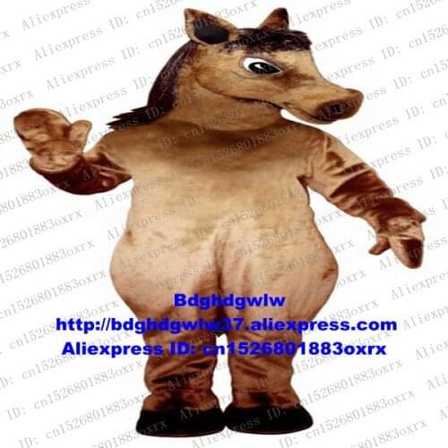 Brown Steed Courser Bronc Bronco Broncho Horse Pony Mascot Costume Adult Character Athletics Meet Promotion Ambassador zx2438