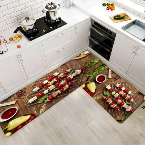Food Pattern kitchen Carpet Waterproof Bath Mat Kitchen Floor Door Mat Anti-slip Mats Home Entrance Door Doormat For Bedroom