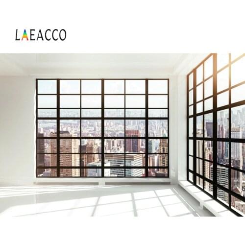 Laeacco City Viewhouse French Window Sunshine Buildings Baby Inteiror Photo Backgrounds Photographic Backdrops For Photo Studio