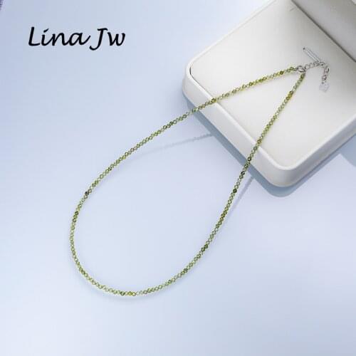Lina Jw 2mm Zirconia Necklace for Women Neck Chain 925 Sterling Silver Clasps Choker Jewelry for Wedding Party Luxury Gift