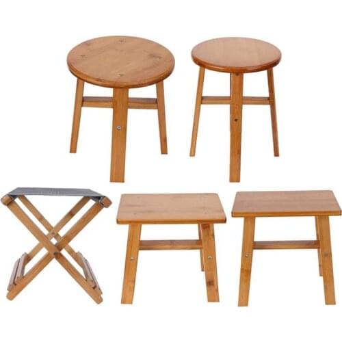 Multipurpose Small Bamboo Stool Low Stool Children Bench Seat for Home Living Room Supplies