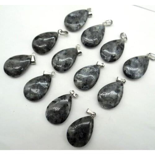 Natural stone Quartz Crystal tiger eye lapis Turquoises Opal Teardrop pendants for diy jewelry making necklace Accessories24pcs