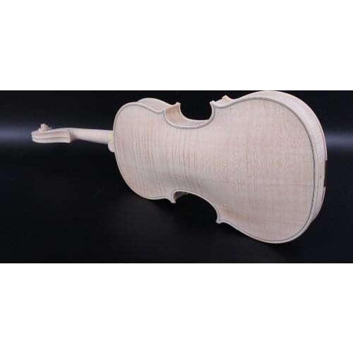 Unfinished Violin 4/4 Full Size White violin One piece flame maple Spruce wood Hand Made Violin Kit #3135