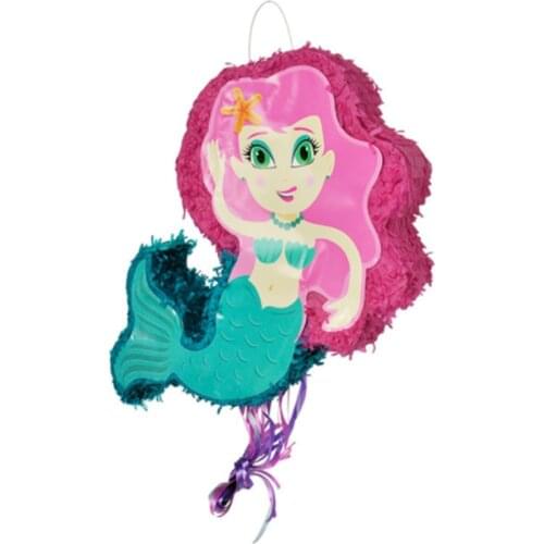 2021 New Style Paper Pinata Popular Mermaid Shape Pinata Game Props Sugar Beat Creative Decoration For Children Birthday Party