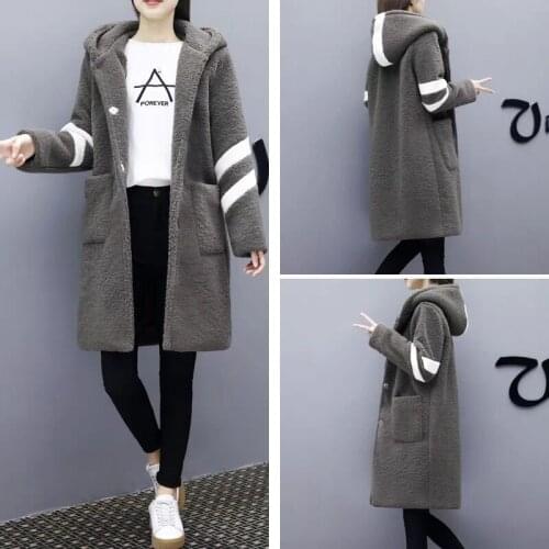 2020 Winter New Korean Version Long Fur Lamb Fur Coat For Pregnancy Women Lamb Wool Maternity Coat Thick Cotton Pregnant Jacket