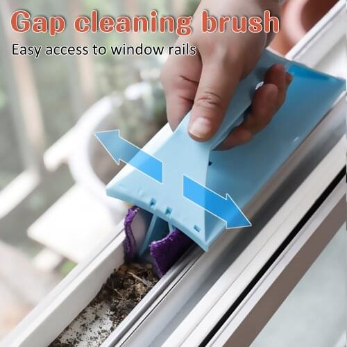 New Hand-Held Foldable Glass Cleaning Brush Wipe Window Groove Gap Gray Shovel Household Keyboar Window Cleaning Tool Device