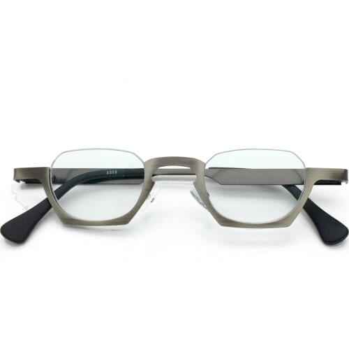 Square lower half frame reading glasses mens metal glasses frame female reading glasses +1.00 1.25 1.50 1.75 2.00 3.00 4.00