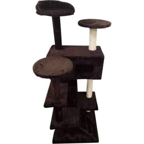 52" Solid Cute Sisal Rope Cat Kitten Tree Cat Tower Pet Condo Home House for Climbing Scratching Brown