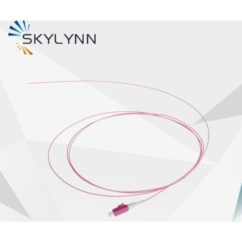 Free Shipping 50 Pcs LC/UPC OM4 0.9MM Purple LSZH Jacket Fiber Optic Pigtails 1M/1.5M/2M Length