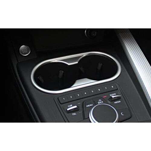 Fit For Audi A4L 2017 Car Interior Water Cup Holder Panel Frame Cover Trim Styling Sticker Auto Accessories ABS