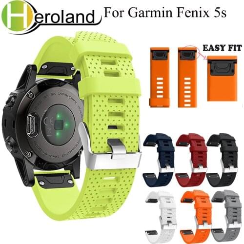 Watch Band Strap for Garmin Fenix 5S/5S Plus Smart Watch wristband 20mm watches band Quick Release Silicone Easy Fit Wrist Band