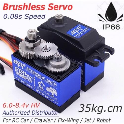 SPT5835W-180/270 35kg 8.4v 0.08s Waterproof High Speed Digital Standard Brushless Servo Metal Gears Crawler Fix-Wing Jet Robot
