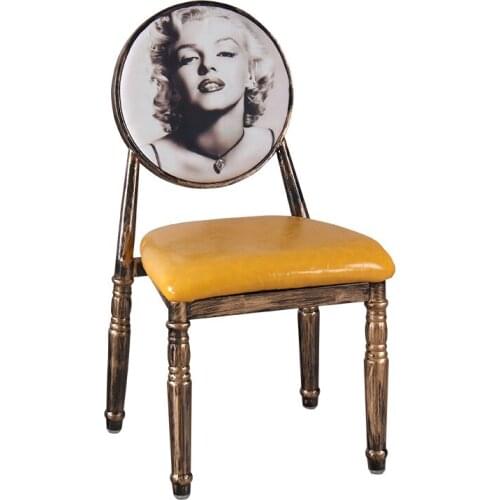 Nail Chair Retro Restaurant European Iron Dining Chair Creative Hotel Personality Makeup Chair Nail Stool Chair