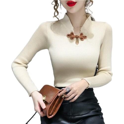 Sweater sweater new retro bottoming shirt long sleeve slim slimming outer wear inner jacket women