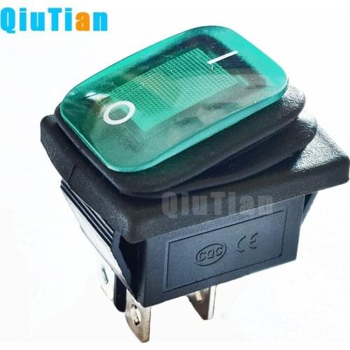 KCD4 12v 220v 20A waterproof heavy duty toggle switch illuminated latching 4pins on off emergency marine Auto Boat Rocker Switch