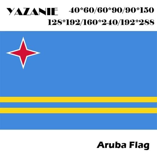 YAZANIE 40*60cm/60*90cm/90*150cm/120*180cm Polyester Aruba Flags And Banners Large Hanging National Flag Custom Flag Printing