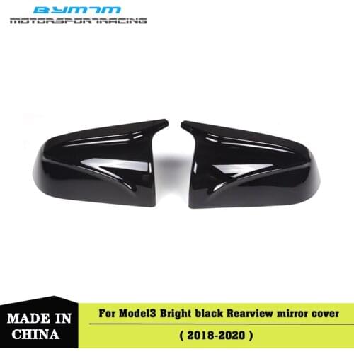 Substitution Bright black Rearview mirror cover Car exterior decoration For Tesla Model 3