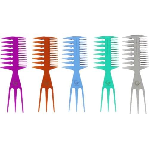 1 Piece 3 Ways Hair Detangling Comb, Hair Highlight Sectioning Comb, Hair Tint Coloring Dye Styling Tool