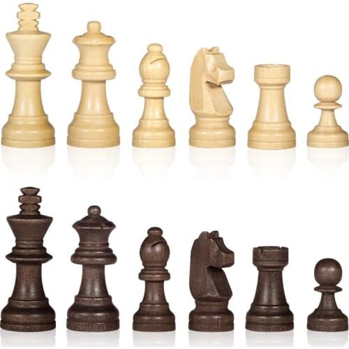 33 Cm Folded Solid Wood Chess Wooden Chess Set Magnetic Chess Pieces Chess Game Board with Storage Slot for Easy Storage