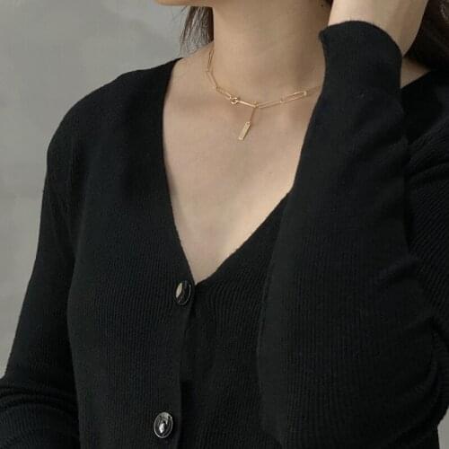 925 Korean version of the new sterling silver Mobius ring necklace fashion simple ins wind irregular net red necklace female