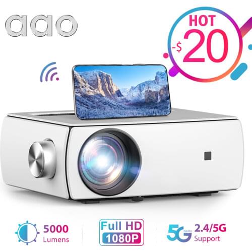 AAO Full HD Projector YG430 5G WiFi Smart Portable Mini Projector Native 1920 X 1080P Smartphone LED Video Home Cinema Beamer