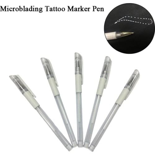 50pcs Microblading Accessories Surgical Skin Marker Pen Eyebrow Positioning Tools for Permanent Makeup Eyebrow Lip Tattoo Supply