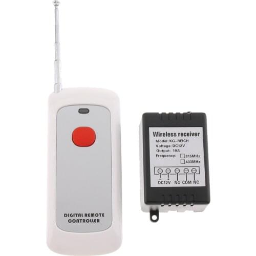 433Mhz Wireless RF Switch 1000 Meters Long Range DC 12V Single Channel Wireless Remote Control Switch, 10A Relay Receiver