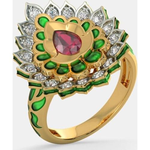 Bohemia Vintage Water Drop Rings Inlay Color Zircon Charm Luxury Golden Jewelry For Women Wedding Party Anniversary Gifts