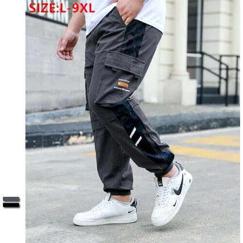 Summer Cargo Pants Men Black Jogging Hombre Harem Stretched 9XL Jogger Loose Male 8XL Plus Size 6XL 5XL Masculino Pocket Trouser