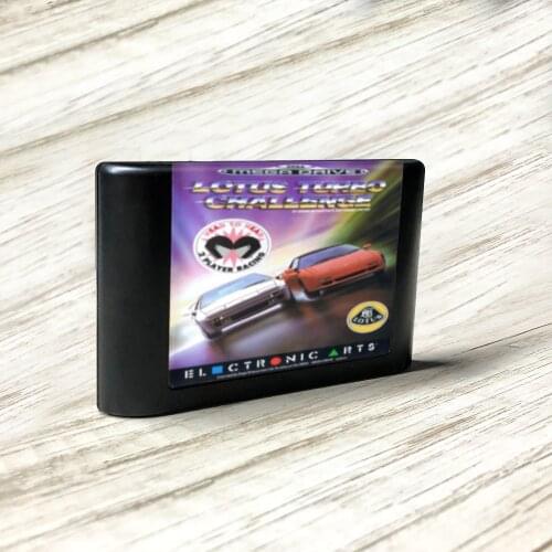 Lotus Turbo Challenge - EUR Label Flashkit MD Electroless Gold PCB Card for Sega Genesis Megadrive Video Game Console