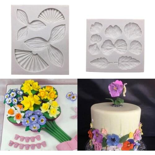 Violets Narcissus Shape Silicone Sugarcraft Mold Fondant Cake Decorating Tools Bakeware