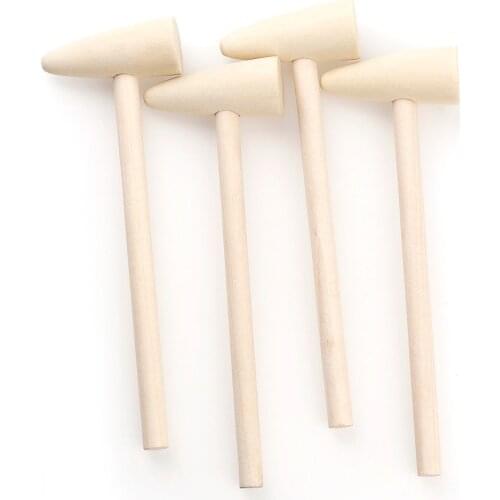 2Pcs/set Natural Wooden Color Fillet Flatback Wooden Hammer For Clothing Fabric DIY Handmade Tool Accessories Wood Flat Gavel