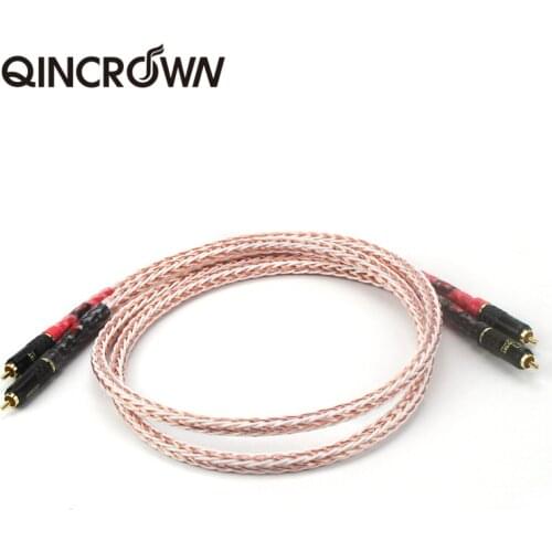 HiFi 8TC 7N OCC Pure Copper RCA Cable CD Amplifier Interconnect 2RCA to 2RCA Male Audio Cable Hi-end Speaker Cable
