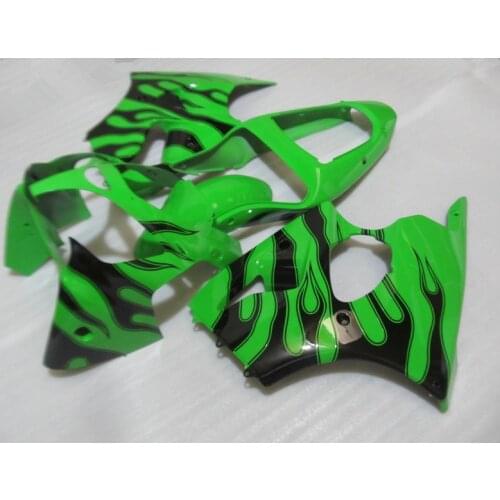 Injection mold Fairing kit for KAWASAKI Ninja ZZR600 2005 2008 ZZR 600 05 06 07 08 Black flames green Fairings set +7gifts KG04