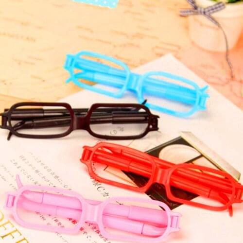Korean Stationery Popular Fashion Cartoon Ballpoint Pen Glasses Frame Modeling Pen Student Prizes and Gifts A Set of 2 Pens