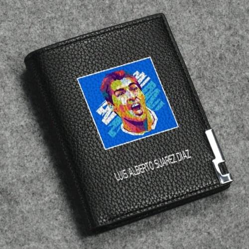 Luis Alberto Suarez Diaz wallet Football purse player print leather case Money short notecase Change burse bag Card holders