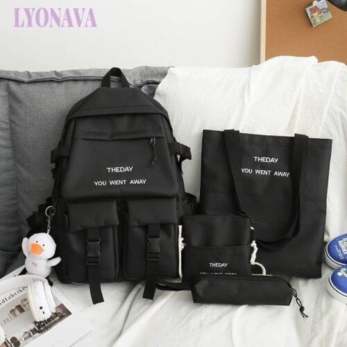 Small Fresh Literary Pure Backpack Campus Style College Students Simple School Bag Large Capacity Outdoor Travel School Bag