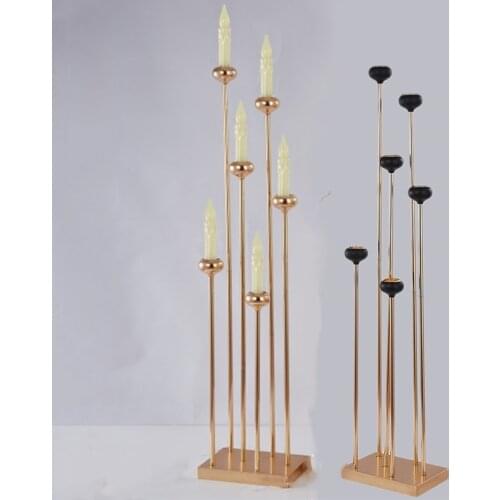 Metal Candelabras 6-Arms Candle Holders Luxury Wedding Table Centerpiece Pillar Candlesticks For Home Decoraion