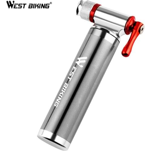 WEST BIKING CO2 Mini Cycling Pumps Aluminum Alloy Portable Schrader Presta Valve Pocket Tire Inflator MTB Road Pump For Bicycle