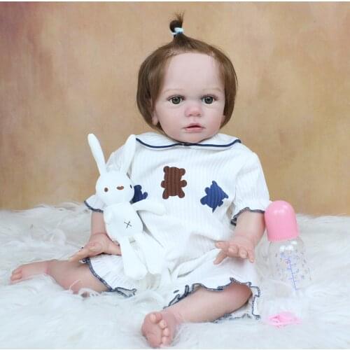 60 CM 3D-Paint Skin Soft Silicone Reborn Baby Doll For Girl Like Real Princess Toddler Toy Dress Up Alive Bebe Real Touch