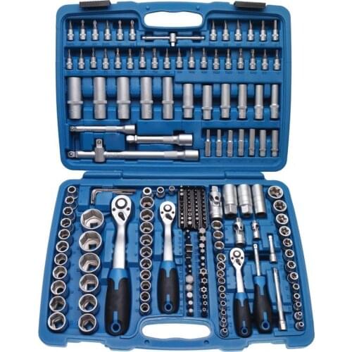 Socket Set 1/2-1/4-3/8 192 Piece All in One Hand Tool Socket Set for Auto Services and Repairs High Quality Set German BGS Brand