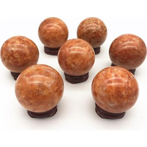 Natural sunstone crystal ball for home decoration 1pc