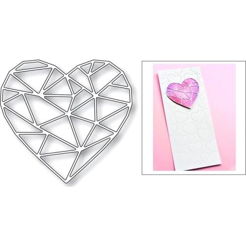 New Heart Grid Design Metal Cutting Dies 2021 for Scrapbooking Diy Valentine Card To Lover No Stamps Set Craft Template