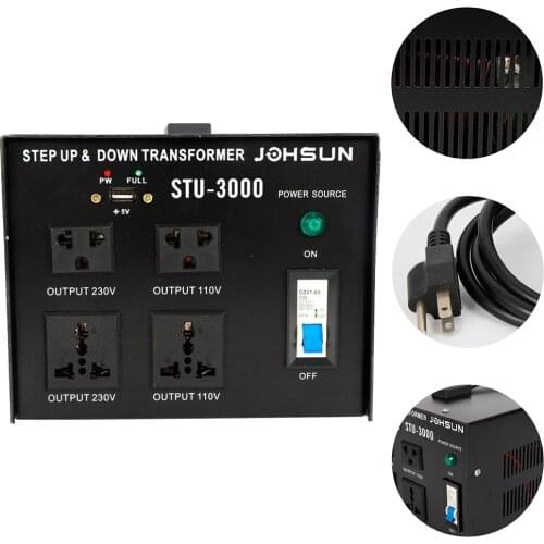 Useful 3000W Voltage Converter Step Up/Down Voltage Transformer with US Plug