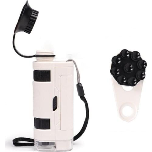 Portable Microscope LED Light Source Science Experiment Plastic 120X Microscope School Educational Tool for Children