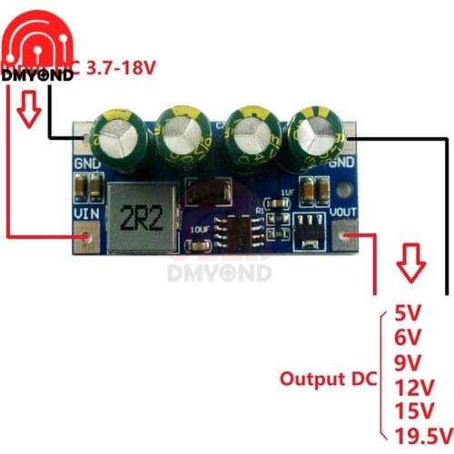 DC 3.7V-18V to 5V 6V 9V 12V 15V 19.5V Step-Up Boost DC DC Converter Molude for lead acid Car cigarette lighter PLC LED 60W