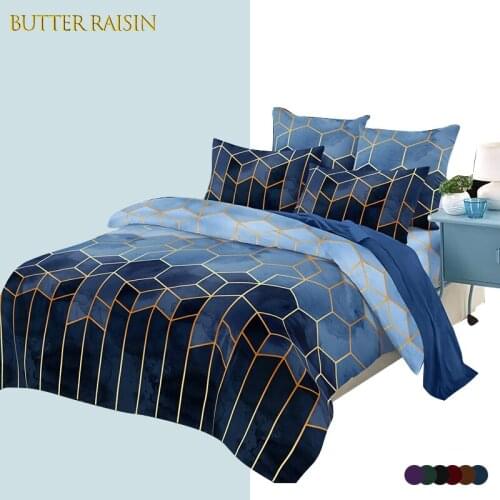 Nordic Geometric Plaid Gilt Duvet Cover Set 240x220 King Size Bedding Sets Pillowcase Double Queen Quilt Covers (No Bed Sheet)