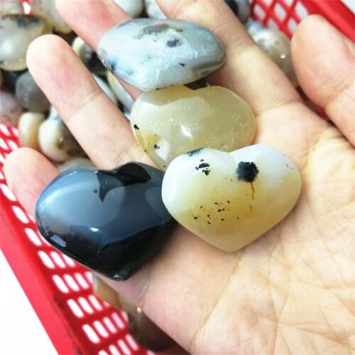 10pcs/lot Natural Colorful Red Orange White Carnelian Agate Crystal Heart Stone Healing